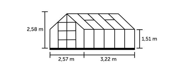 Tuinkas Magnum 108 aluminium 3 mm veiligheidsglas - Afbeelding 3