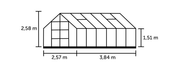 Tuinkas Magnum 128 aluminium 3 mm veiligheidsglas - Afbeelding 3