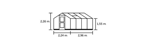 Tuinkas Compact 6,6 antraciet 3 mm veiligheidsglas - Afbeelding 3