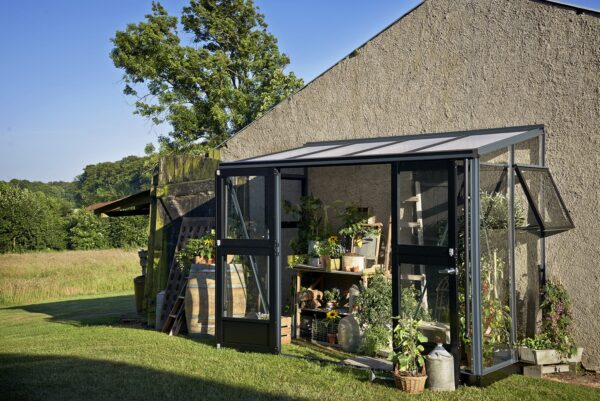 Muurkas Veranda 4,4 antraciet 3 mm veiligheidsglas + 10 mm polycarbonaat