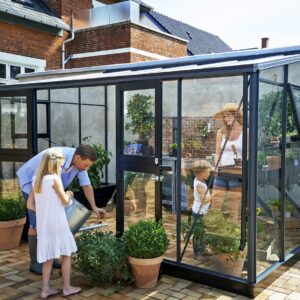 Muurkas Veranda 12,9 antraciet 3 mm veiligheidsglas + 10 mm polycarbonaat