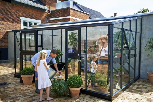Muurkas Veranda 12,9 antraciet 3 mm veiligheidsglas + 10 mm polycarbonaat