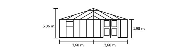 Tuinkamer Oase 13,5 antraciet 3 mm veiligheidsglas - Afbeelding 3