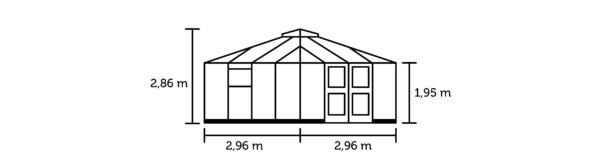 Tuinkamer Oase 8,8 antraciet 3 mm veiligheidsglas - Afbeelding 3