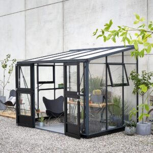 Muurkas Veranda 6,6 antraciet 3 mm veiligheidsglas + 10 mm polycarbonaat