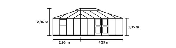 Tuinkamer Grand Oase 13,0 antraciet 3 mm veiligheidsglas - Afbeelding 3