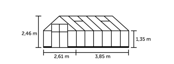 Tuinkas Qube 812 zwart 3 mm veiligheidsglas - Afbeelding 3