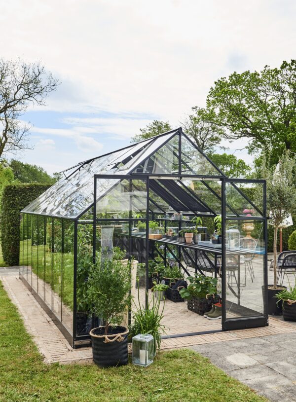 Tuinkas Qube 816 zwart 3 mm veiligheidsglas