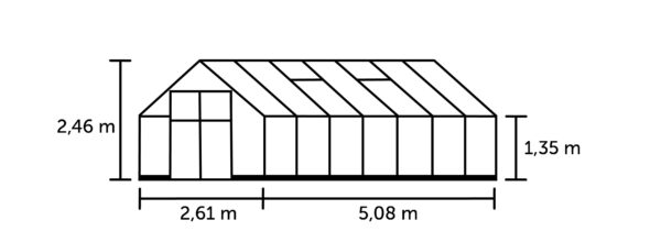 Tuinkas Qube 816 zwart 3 mm veiligheidsglas - Afbeelding 3