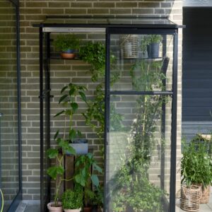 Muurkas Qube Lean-to 24 zwart 3 mm veiligheidsglas