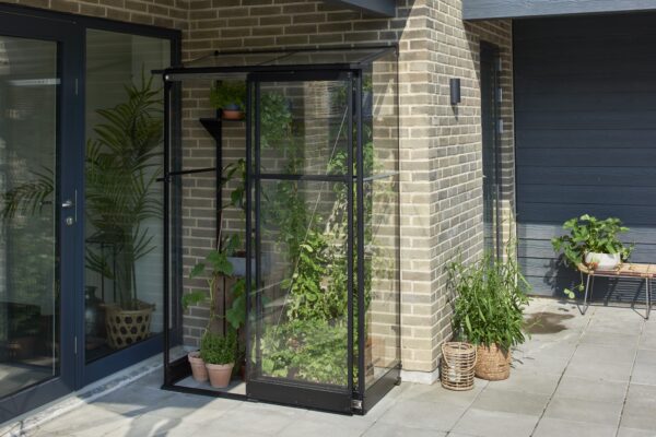 Muurkas Qube Lean-to 24 zwart 3 mm veiligheidsglas - Afbeelding 2