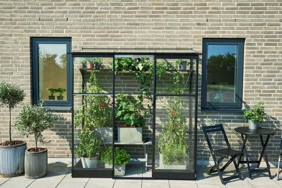Muurkas Qube Lean-to 26 zwart 3 mm veiligheidsglas