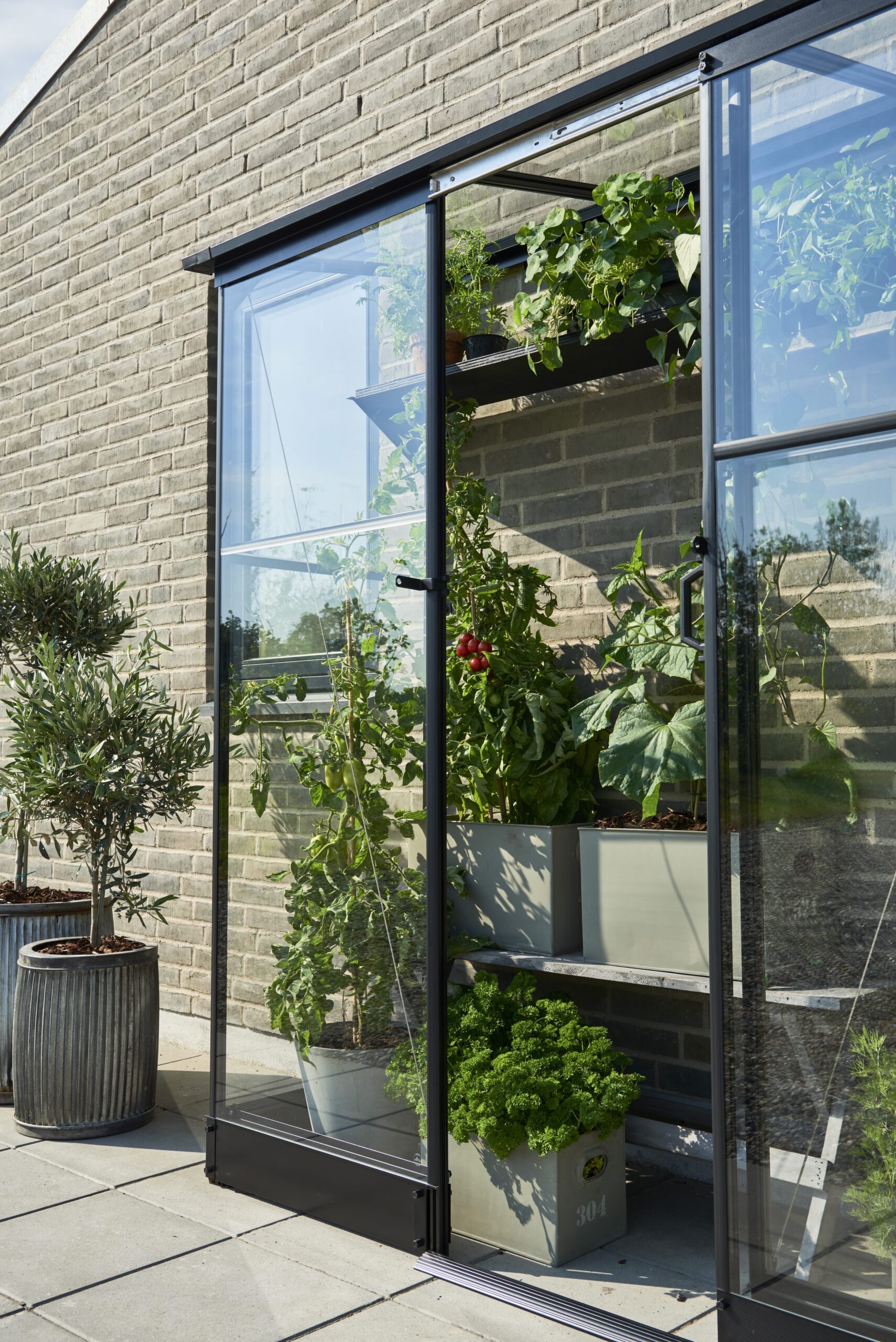 Muurkas Qube Lean-to 26 zwart 3 mm veiligheidsglas - Afbeelding 2