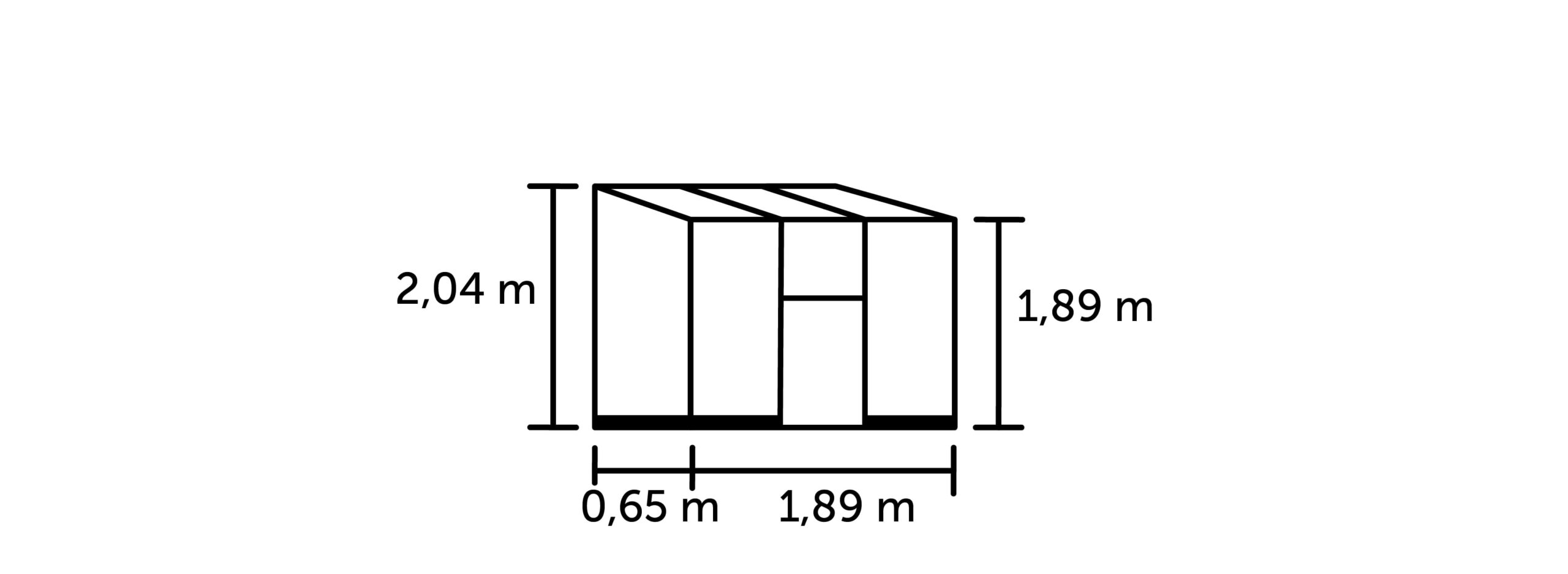 Muurkas Qube Lean-to 26 zwart 3 mm veiligheidsglas - Afbeelding 3